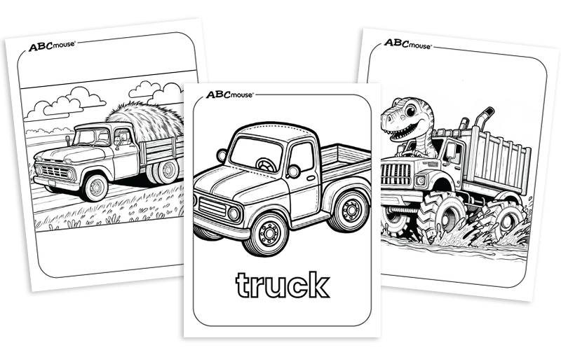 Free printable truck coloring pages for kids from ABCmouse.com. 