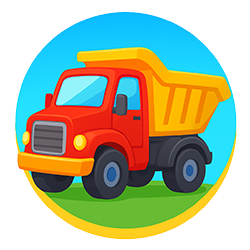 Cute truck cartoon icon.