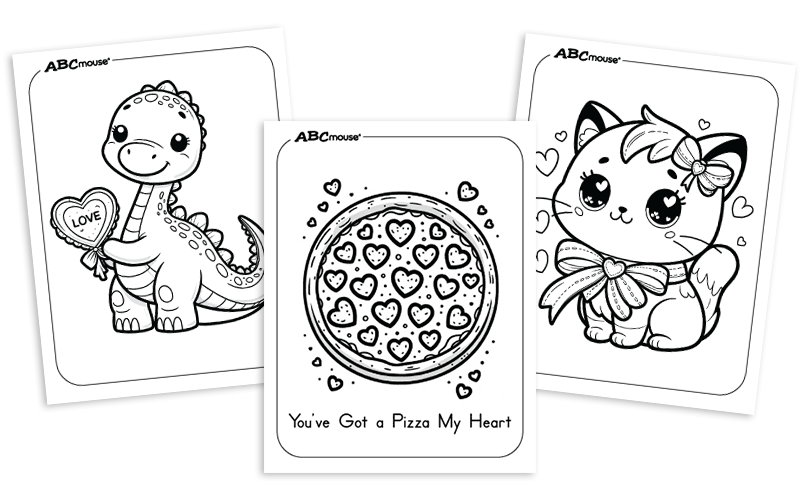 Free printable Valentines coloring pages for kids from ABCmouse.com. 