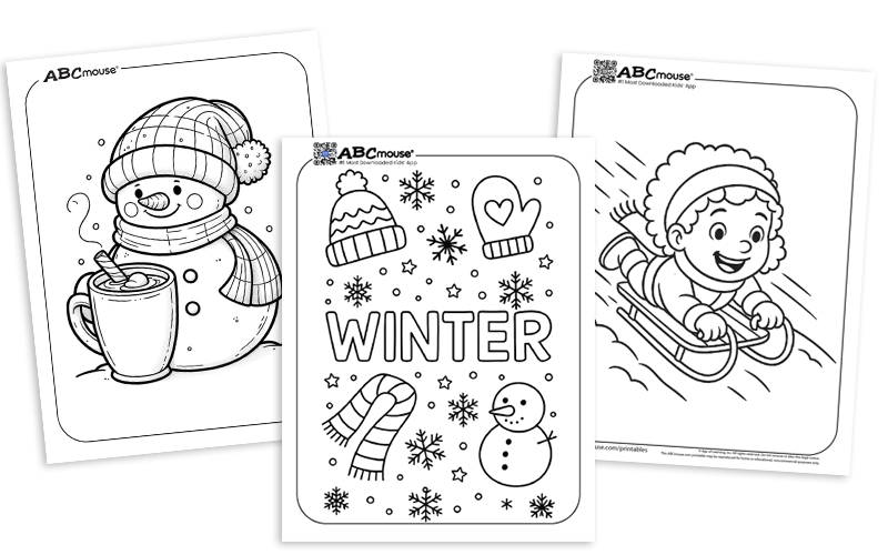 Free printable winter coloring pages for kids from ABCmouse.com. 