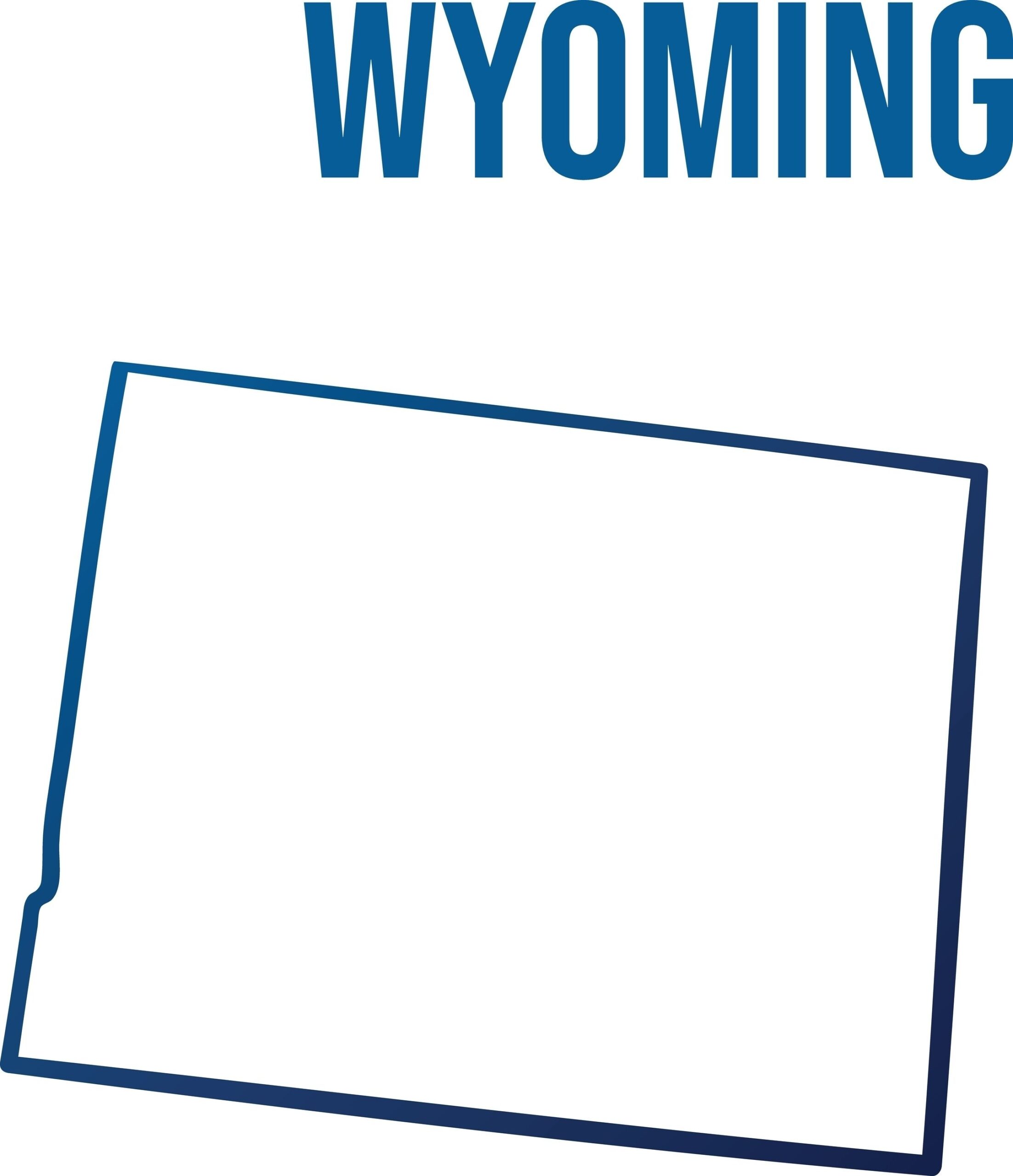 An outline of the state of Wyoming. 