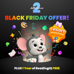 ABCmouse colorful Black Friday offer. 74% off monthly pricing.