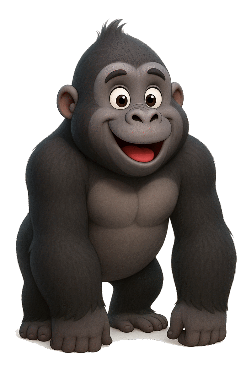 3D happy gorilla image. 
