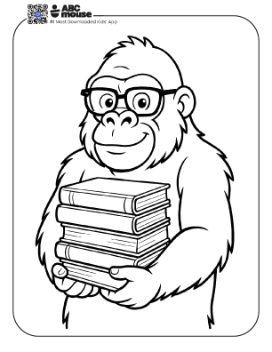 Free printable gorilla coloring page for kids from ABCmouse.com. 