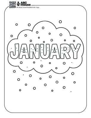 Free printable January themed coloring page for kids from ABCmouse.com. 