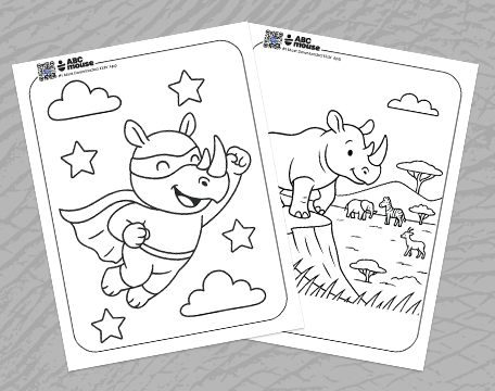 Free printable rhinoceros coloring pages for kids from ABCmouse.com. 