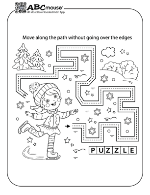 Free printable winter path puzzle for kids from ABCmouse.com.