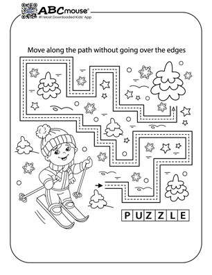 Free printable winter path puzzle for kids from ABCmouse.com.