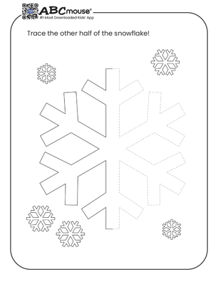 Free printable draw snowflake coloring page for kids from ABCmouse.com.