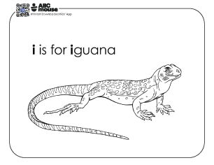 Free printable letter i is for iguana Coloring pages for kids from ABCmouse.com.
