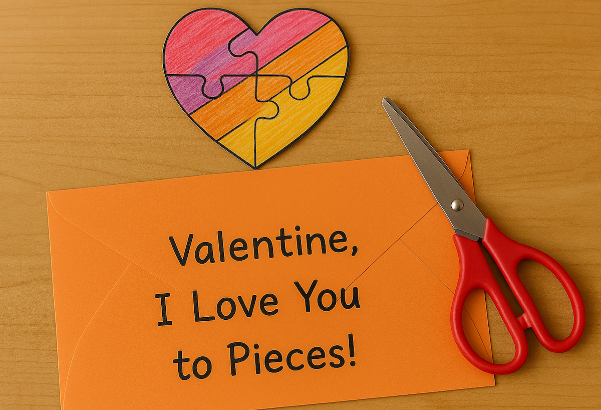 Fun Valentine's Day 'I Love You to Pieces' craft for kids from ABCmouse.com.