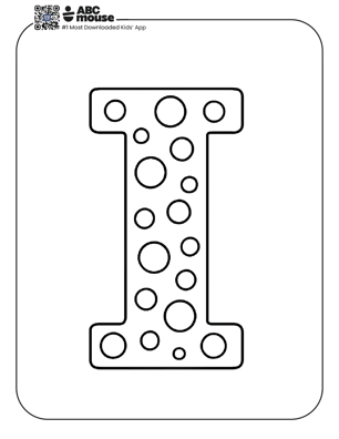 Free printable upper case letter i with dots Coloring pages for kids from ABCmouse.com.