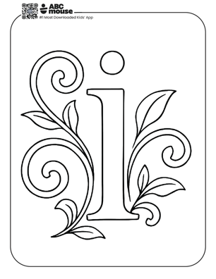 Free printable fancy lower case letter i coloring pages for kids from ABCmouse.com.