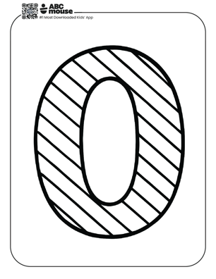 Striped letter letter O coloring page for kids to print on ABCmouse.com.