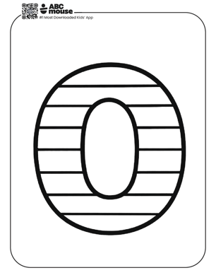 Striped letter letter O coloring page for kids to print on ABCmouse.com.