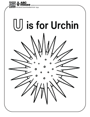 Free printable letter U coloring page for kids from ABCmouse.com.