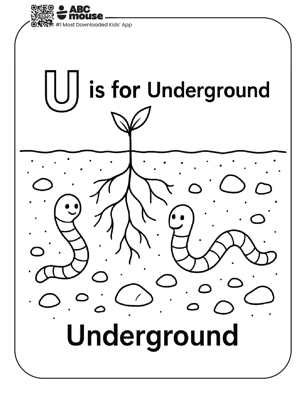 Free printable letter U coloring page for kids from ABCmouse.com.