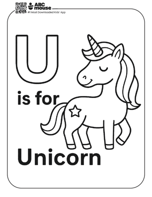 Free printable letter U coloring page for kids from ABCmouse.com.