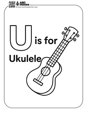 Free printable letter U coloring page for kids from ABCmouse.com.
