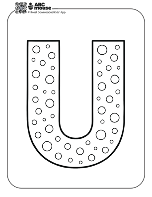 Free printable letter U coloring page for kids from ABCmouse.com.