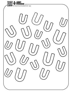 Free printable letter U coloring page for kids from ABCmouse.com.