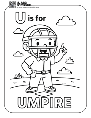 Free printable letter U coloring page for kids from ABCmouse.com.