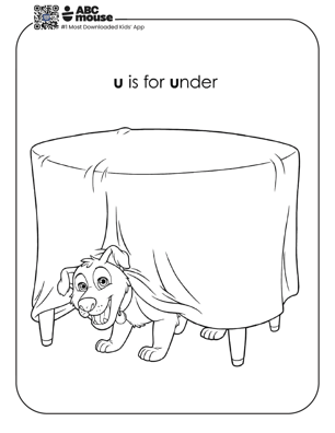 Free printable letter U coloring page for kids from ABCmouse.com.