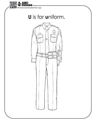 Free printable letter U coloring page for kids from ABCmouse.com.