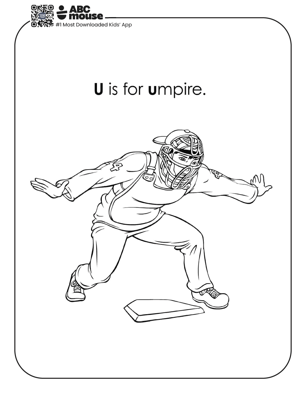 Free printable letter U coloring page for kids from ABCmouse.com.