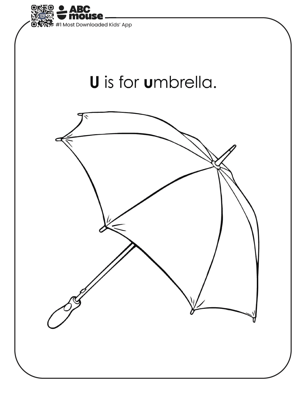Free printable letter U coloring page for kids from ABCmouse.com.