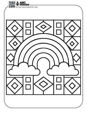 Free printable rainbow coloring page for kids from ABCmouse.com.