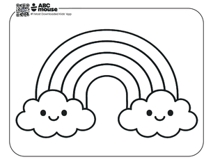 Free printable rainbow coloring page for kids from ABCmouse.com.