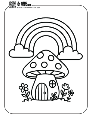 Free printable rainbow coloring page for kids from ABCmouse.com.