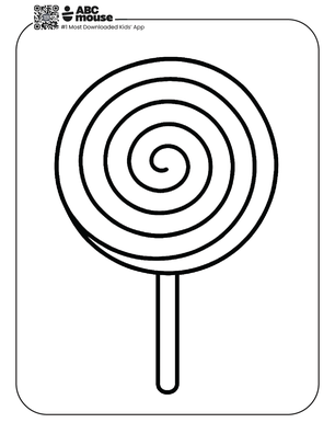 Free printable rainbow loli pop coloring page for kids from ABCmouse.com.