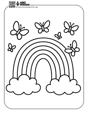 Free printable rainbow coloring page for kids from ABCmouse.com.
