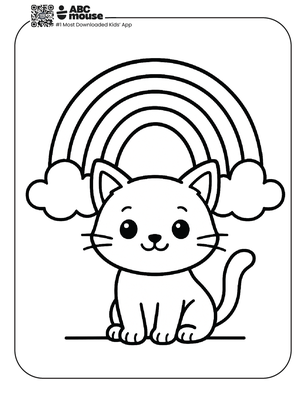 Free printable rainbow coloring page for kids from ABCmouse.com.