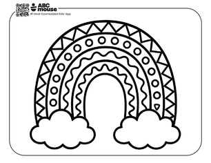 Free printable rainbow coloring page for kids from ABCmouse.com.