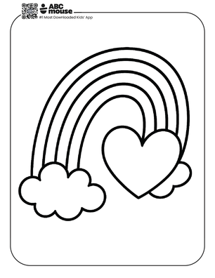 Free printable rainbow coloring page for kids from ABCmouse.com.