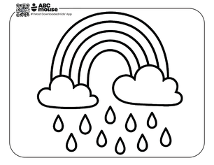 Free printable rainbow coloring page for kids from ABCmouse.com.