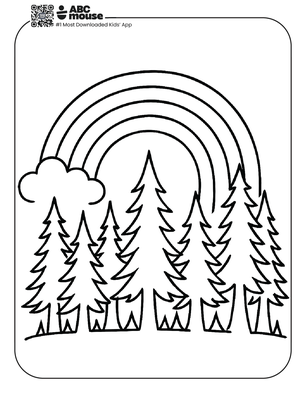 Free printable rainbow coloring page for kids from ABCmouse.com.