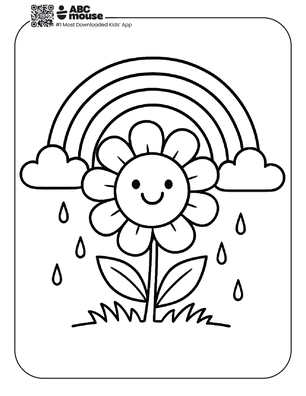 Free printable rainbow coloring page for kids from ABCmouse.com.