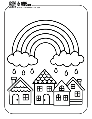 Free printable rainbow coloring page for kids from ABCmouse.com.