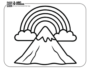 Free printable rainbow coloring page for kids from ABCmouse.com.