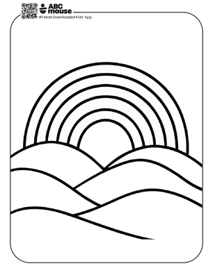 Free printable rainbow coloring page for kids from ABCmouse.com.