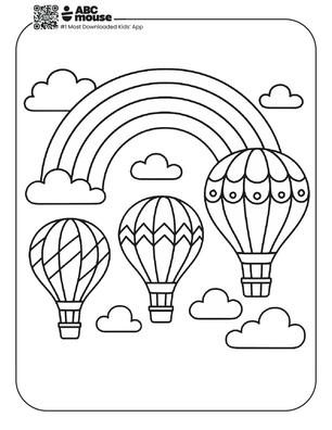 Free printable rainbow coloring page for kids from ABCmouse.com.