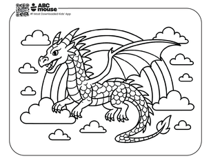 Free printable rainbow coloring page for kids from ABCmouse.com.