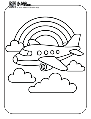 Free printable rainbow coloring page for kids from ABCmouse.com.