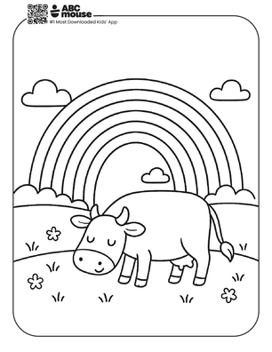 Free printable rainbow coloring page for kids from ABCmouse.com.