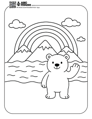Free printable rainbow coloring page for kids from ABCmouse.com.