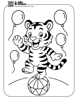 Free printable tiger coloring page for kids from ABCmouse.com. 